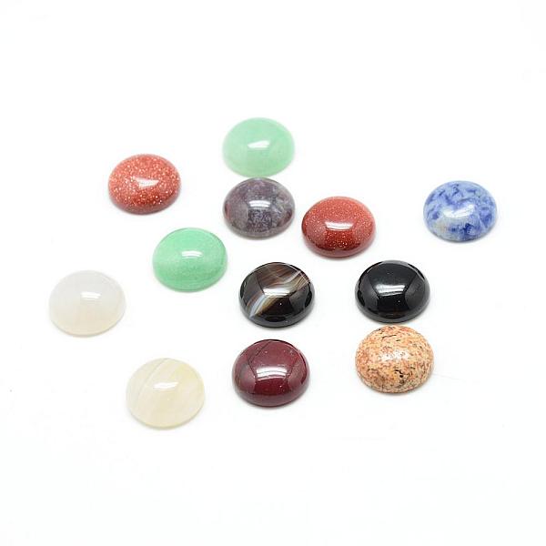 

PandaHall Natural & Synthetic Gemstone Cabochons, Mixed Style, Half Round, Mixed Color, 20x6.5mm Mixed Stone Half Round