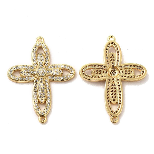 

PandaHall Brass Micro Pave Clear Cubic Zirconia Connetor Charms, Religion Cross Links, Golden, 33.5x24.5x2.5mm, Hole: 1.5mm Brass+Cubic...