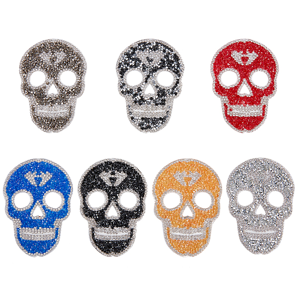 

PandaHall SUPERFINDINGS Skull Rhinestone Patches, Iron/Sew on Appliques, Costume Accessories, for Clothes, Bag Pants, Shoes, Cellphone Case..., Multicolor