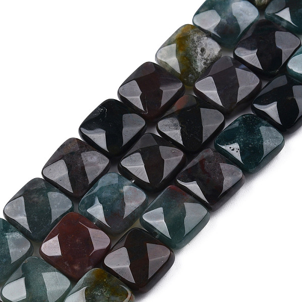 

PandaHall Natural Indian Agate Beads Strands, Faceted, Square, 12x12x4.5~5mm, Hole: 1mm, about 17pcs/strand, 8.0'' Indian Agate Square