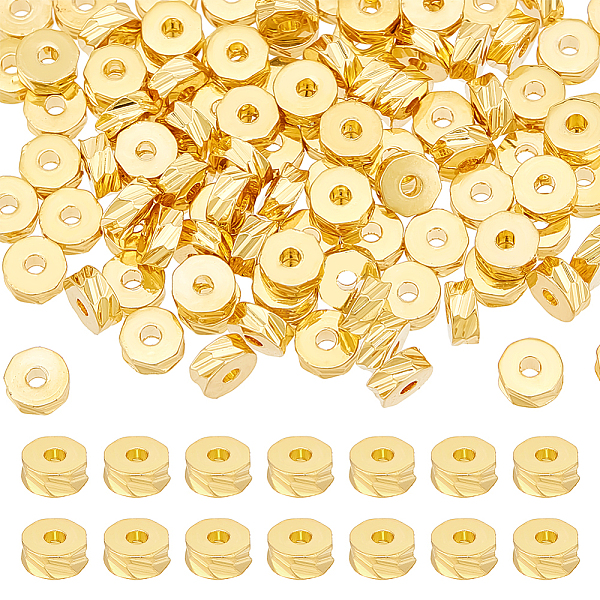 

PandaHall BENECREAT 100Pcs Brass Bead, Column, Golden, 5x2mm, Hole: 1.5mm Brass Column