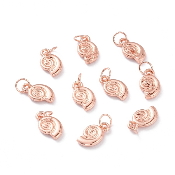 

PandaHall Alloy Charms, Long-Lasting Plated, with Jump Rings, Snail Shell, Real Rose Gold Plated, 12x7x2mm, Jump Ring: 5x1mm, Inner Diameter...