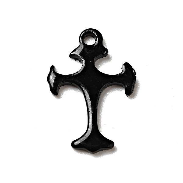 

PandaHall Spray Painted 201 Stainless Steel Charms, Cross Charms, Black, 14x9.5x1mm, Hole: 1.2mm 201 Stainless Steel Cross Black