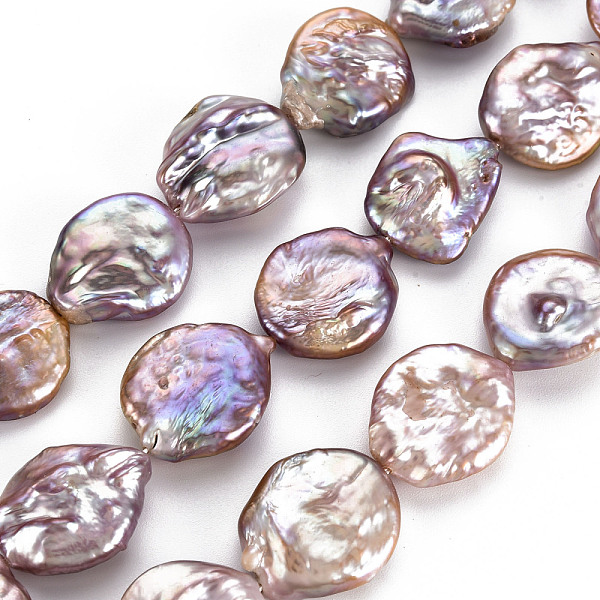 

PandaHall Natural Keshi Pearl Beads Strands, Cultured Freshwater Pearl, Flat Round, Lavender, 15~29x14~19x3~8mm, Hole: 0.6mm, about..., Purple