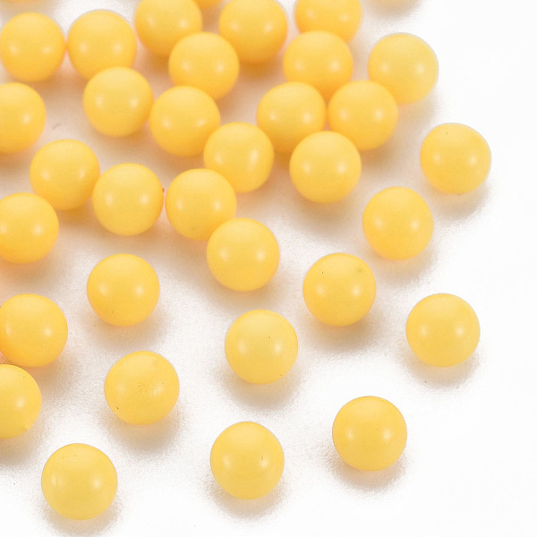 

PandaHall Opaque Acrylic Beads, No Hole, Round, Yellow, 4mm, about 1400pcs/50g Acrylic Round Yellow