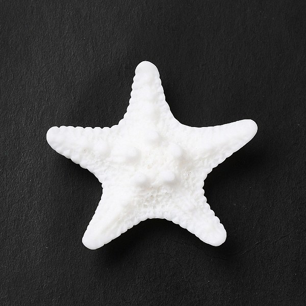 

PandaHall Sea Animal Opaque Resin Cabochons, Starfish, White, 37x38x9mm Resin Starfish White