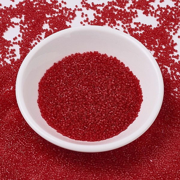 

PandaHall MIYUKI Delica Beads, Cylinder, Japanese Seed Beads, 11/0, (DB0774) Dyed Semi-Frosted Transparent Red, 1.3x1.6mm, Hole: 0.8mm...