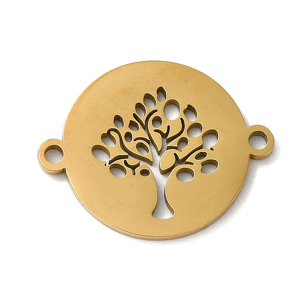 

PandaHall 304 Stainless Steel Connector Charms, Flat Round with Tree of Life Links, Golden, 19.5x15.5x1mm, Hole: 1.5mm 304 Stainless Steel...