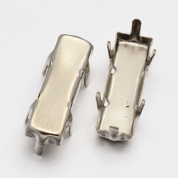 

PandaHall Rectangle Brass Sew on Prong Settings, Claw Settings for Pointed Back Rhinestone, Platinum, 21x7x0.3mm, Fit for 7x21mm rectangle...