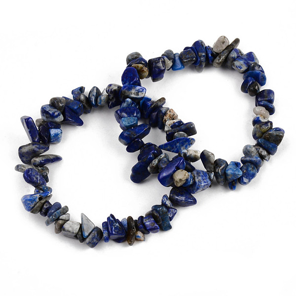 

PandaHall Unisex Chip Natural Lapis Lazuli Beaded Stretch Bracelets, Inner Diameter: 1-3/4~2 inch(4.5~5cm) Lapis Lazuli