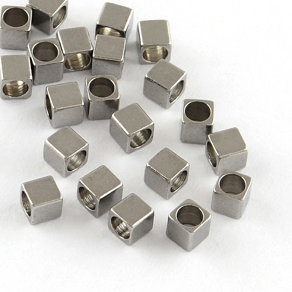 

PandaHall 201 Stainless Steel Cube Spacer Beads, Stainless Steel Color, 2.5x2.5x2.5mm, Hole: 2mm 201 Stainless Steel Cube