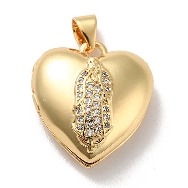 

PandaHall Rack Plating Brass Micro Pave Clear Cubic Zirconia Locket Pendants, Cadmium Free & Lead Free, Long-Lasting Plated, Heart with...