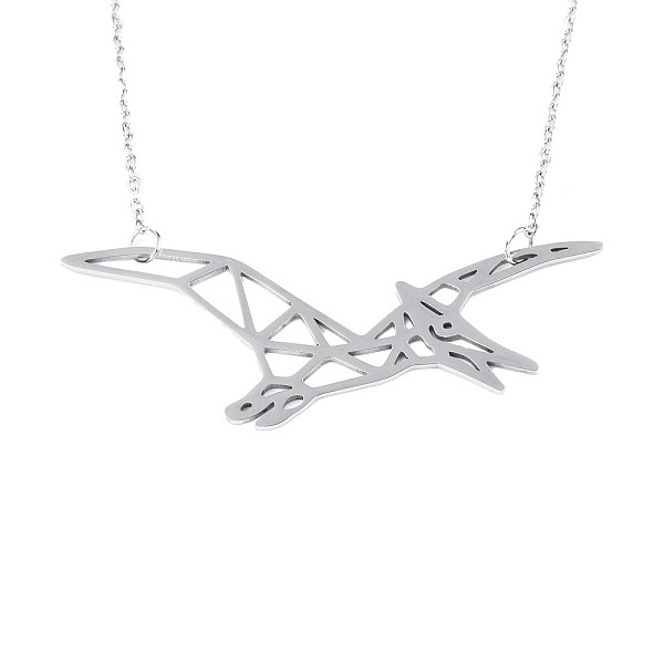 

PandaHall 201 Stainless Steel Pendant Necklaces, with Cable Chains, Pterosaur, Stainless Steel Color, 18.1 inch(46cm), 2mm, Pterosaur...