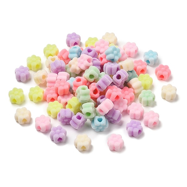 

PandaHall Flocky Acrylic Beads, Flower, Mixed Color, 12x10.5x7mm, Hole: 4mm Acrylic Flower Multicolor