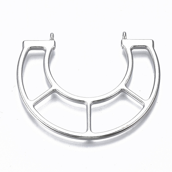 

PandaHall Hollow Alloy Pendant Links, Lead Free & Cadmium Free, U Shape, Platinum, 36.5x44x2mm, Hole: 1.2mm, about 226pcs/1000g Alloy Others