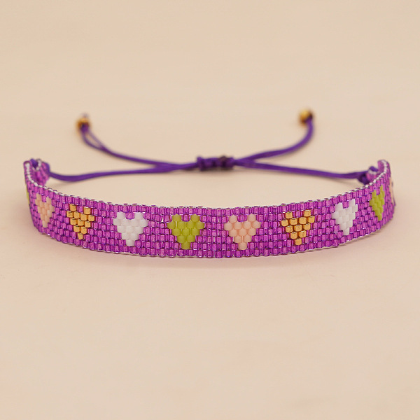 

PandaHall Heart Handmade Miyuki Seed Bead Braided Bead Bracelets for Women Seed Beads Heart