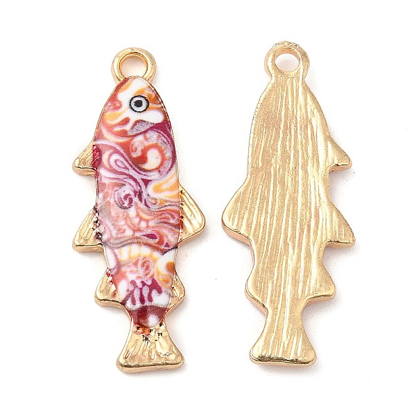 

PandaHall Alloy Enamel Pendants, Cadmium Free & Nickel Free & Lead Free, Golden, Fish Charm, Red, 27x10.5x2.5mm, Hole: 1.8mm Alloy+Enamel...