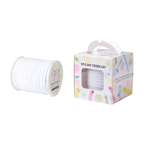 

PandaHall Tiny Elastic Spandex Thread, Habotai Foulard Cord, White, 5x3mm, about 21.87yards/roll(20m/roll) Nylon White