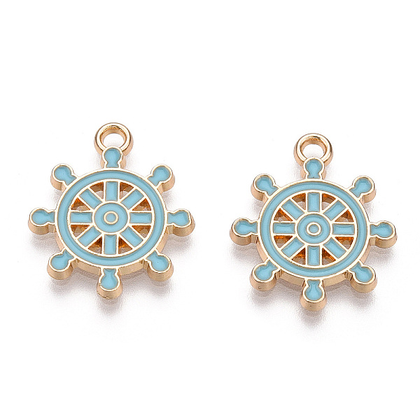 

PandaHall Alloy Pendants, with Enamel, Cadmium Free & Lead Free, Light Gold, Helm, Pale Turquoise, 19.5x17x1.5mm, Hole: 1.8mm Alloy+Enamel...