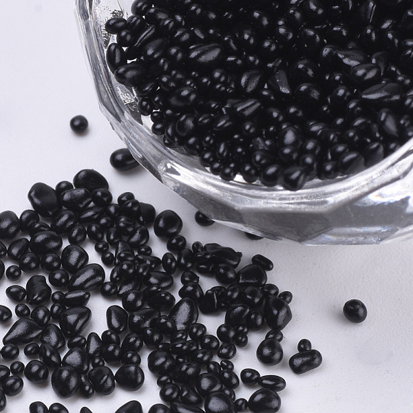 

PandaHall Glass Seed Beads, Dyed, Transparent Colours, For Nail Art Decoration, No Hole/Undrilled, Chip, Black, 1~3x1~1.5x1~1.5mm, about...