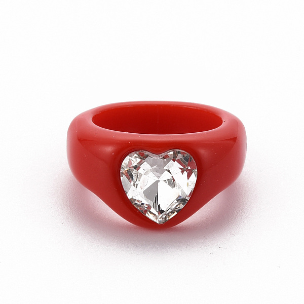 Acrylic Rhinestone Finger Rings