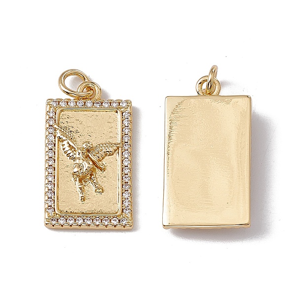 

PandaHall Brass Micro Pave Clear Cubic Zirconia Pendants, with Jump Ring, Cadmium Free & Nickel Free & Lead Free, Rack Plating, Rectangle...