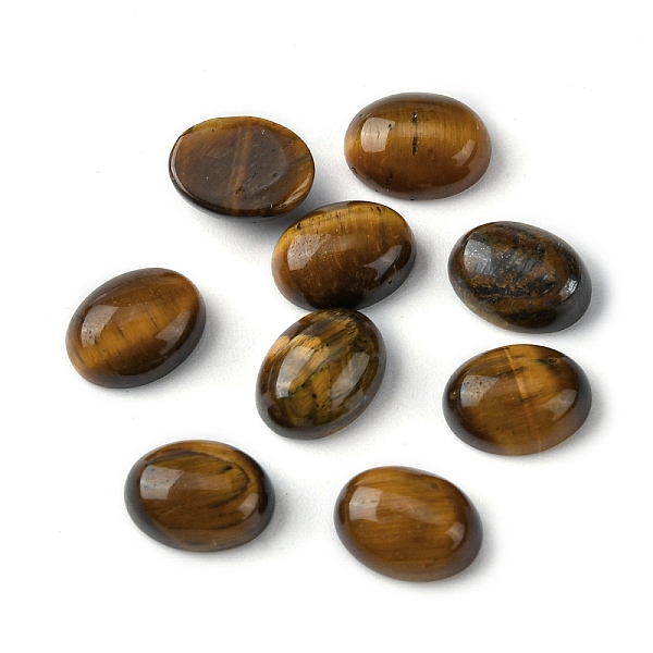 

PandaHall Natural Tiger Eye Cabochons, Oval, 8~8.5x6~6.5x2.5~3.5mm Tiger Eye Oval