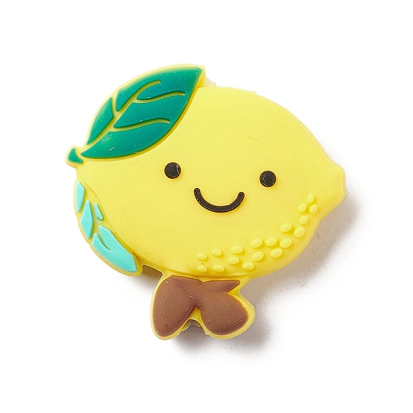 

PandaHall Silicone Focal Beads, Baby Teething Beads, Lemon, 32x32x9mm, Hole: 2mm Silicone Fruit Yellow