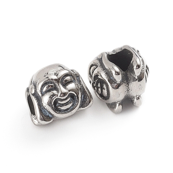 

PandaHall Buddhist 304 Stainless Steel European Beads, Large Hole Beads, Buddha Head, Antique Silver, 10x11.5x12mm, Hole: 5mm 304 Stainless...