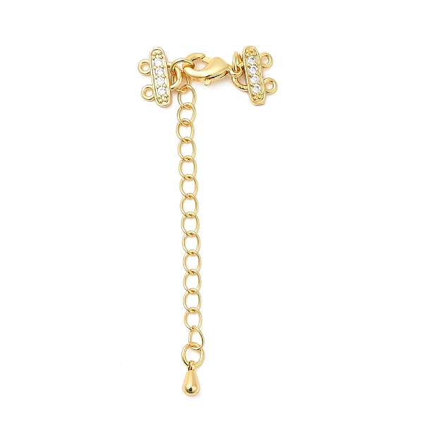 

PandaHall Brass Curb Chain Extenders with Micro Pave Cubic Zirconia, End Chains with Lobster Claw Clasps and Double Strand Necklace Layering...