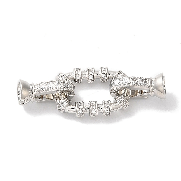 

PandaHall Rectangle Rack Plating Brass Micro Pave Clear Cubic Zirconia Fold Over Clasps, Long-lasting Plated, Lead Free & Cadmium Free...
