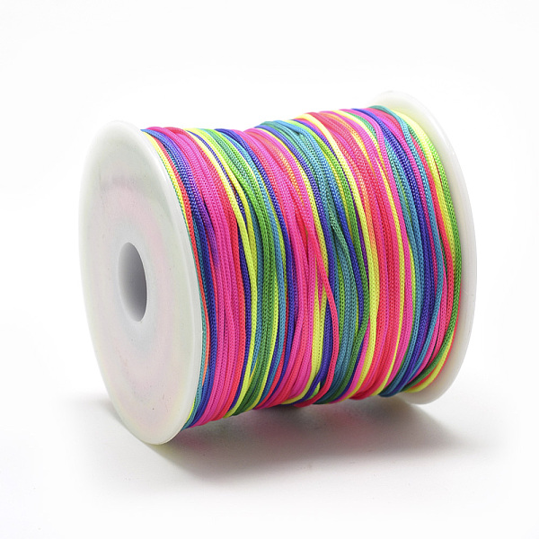 

PandaHall Polyester Cords, Colorful, 0.8mm, about 131.23~142.16 yards(120~130m)/roll Polyester