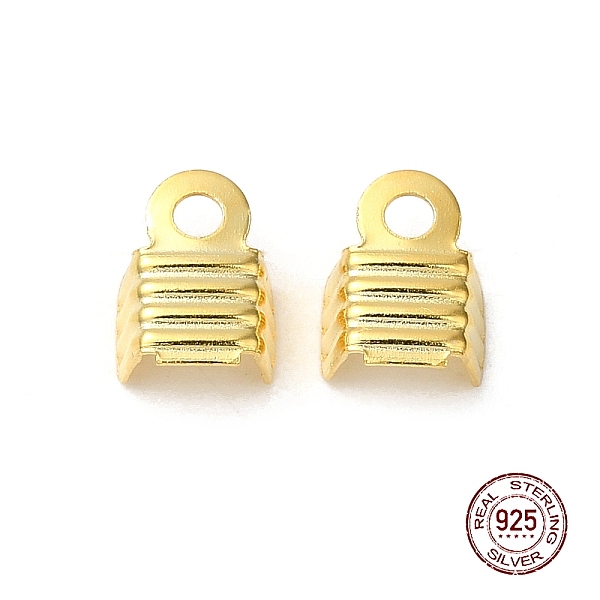 

PandaHall 925 Sterling Silver Folding Crimp Ends, Golden, 7.5x6mm, Hole: 1.6mm, Inner Diameter: 5mm Sterling Silver