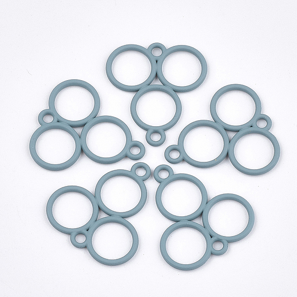 

PandaHall Spray Painted Alloy Links, Three Rings, Cadet Blue, 21x23x1.5mm, Hole: 2mm Alloy Ring