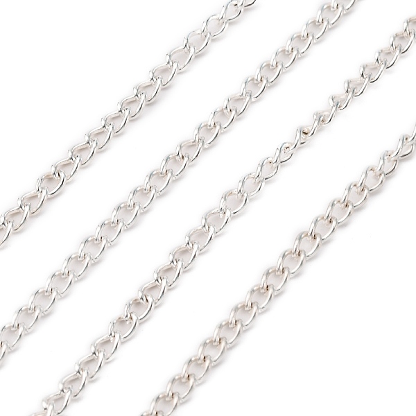 

PandaHall Iron Twisted Chains Curb Chains, Unwelded, Silver Color Plated, with Spool, Link:4x5mm, 0.9mm thick, about 328.08 Feet(100m)/roll...