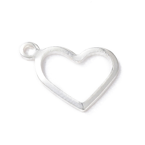 PandaHall 304 Stainless Steel Charms, Stamping Blank Tag, Heart, Stainless Steel Color, 10x13.7x1mm, Hole: 1mm 304 Stainless Steel Heart PandaHall 304 Stainless Steel Charms, Stamping Blank Tag, Heart, Stainless Steel Color, 10x13.7x1mm, Hole: 1mm 304 Stainless Steel Heart