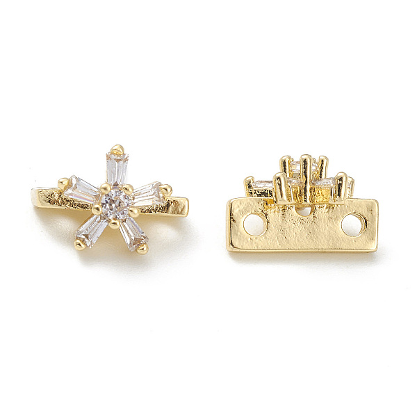 

PandaHall Rack Plating Brass Pave Clear Cubic Zirconia Flower Slide Charms, Cadmium Free & Lead Free, Long-Lasting Plated, Real 14K Gold...