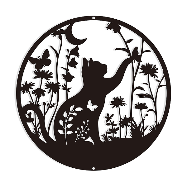 

PandaHall Iron Wall Art Decorations, for Front Porch, Living Room, Kitchen, Matte Style, Cat Shape, 300x1mm Iron Cat Shape