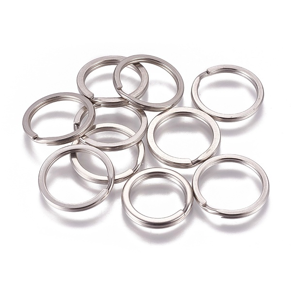 

PandaHall 304 Stainless Steel Split Key Rings, Keychain Clasp Findings, Stainless Steel Color, 25x2.6mm, 20.5mm inner measure 304 Stainless...