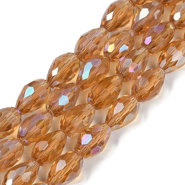 Transparentes perles de verre de galvanoplastie brins