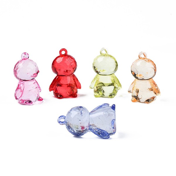 

PandaHall Transparent Acrylic Pendants, Penguin, Mixed Color, 40x27.5x22mm, Hole: 3mm, about 50pcs/500g Acrylic Penguin Multicolor