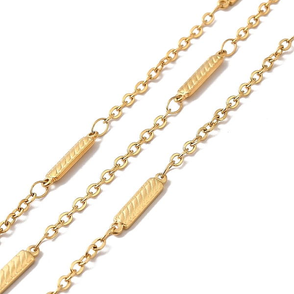 

PandaHall Ion Plating(IP) 304 Stainless Steel Rectangle Link Chains, with Spool, Soldered, Golden, 15x3x1.5mm, 2.5x2x0.3mm, about 32.81 Feet...