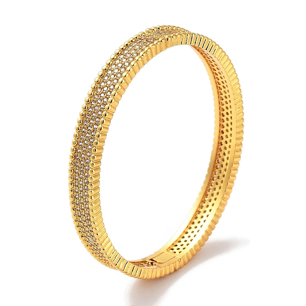 

PandaHall Brass Micro Pave Clear Cubic Zirconia Hinged Bangles for Women, Real 18K Gold Plated, Inner Diameter: 2-1/8 inch(5.5cm), 7.5mm...