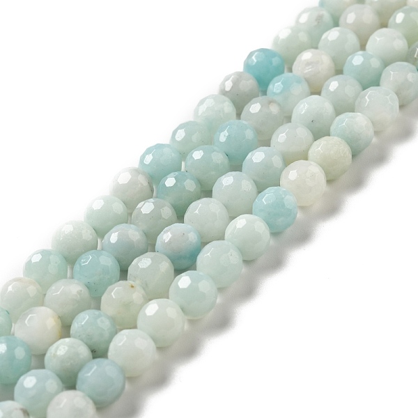 

PandaHall Natural Amazonite Beads Strands, Faceted(128 Facets), Round, 6.5mm, Hole: 1mm, about 59~65pcs/strand, 13.78~14.96 inch(35~38cm)...