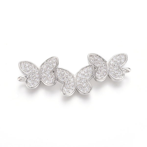 

PandaHall Brass Micro Pave Clear Cubic Zirconia Links connectors, Butterfly, Platinum, 13x35x2.5mm, Hole: 1.5mm Brass+Cubic Zirconia...