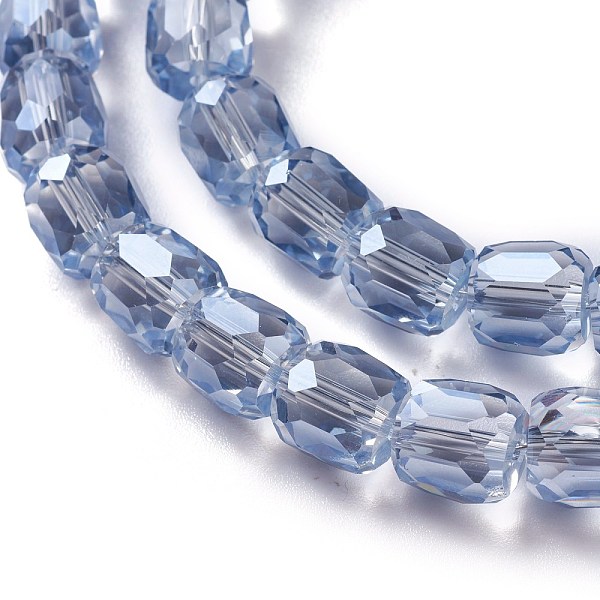 

PandaHall Electroplate Glass Beads, Pearl Luster Plated, Faceted Barrel, Light Steel Blue, 10x10mm, Hole: 1mm Glass Barrel