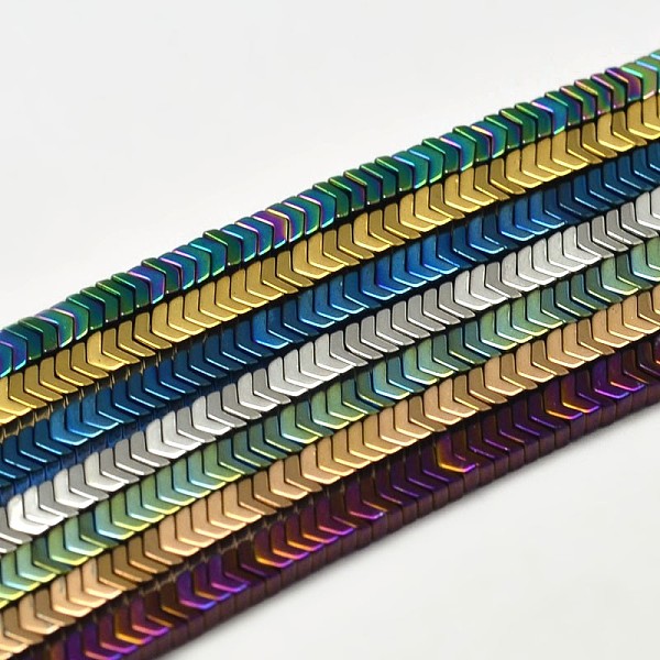 

PandaHall Electroplated Arrows Non-magnetic Synthetic Hematite Bead Strands, Mixed Color, 3x2x1mm, Hole: 1mm, 350pcs/strand, 15.5 inch...