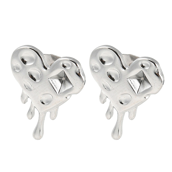 

PandaHall 304 Stainless Steel Stud Earrings Findings, Heart Earring Settings for Rhinestone, Stainless Steel Color, Fit For 4x4mm rhinstone...