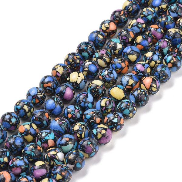 

PandaHall Assembled Natural & Dyed Magnesite Beads, Round, Marine Blue, 10mm, Hole: 1.2mm, about 38pcs/strand, 14.96''(38cm) Magnesite Round