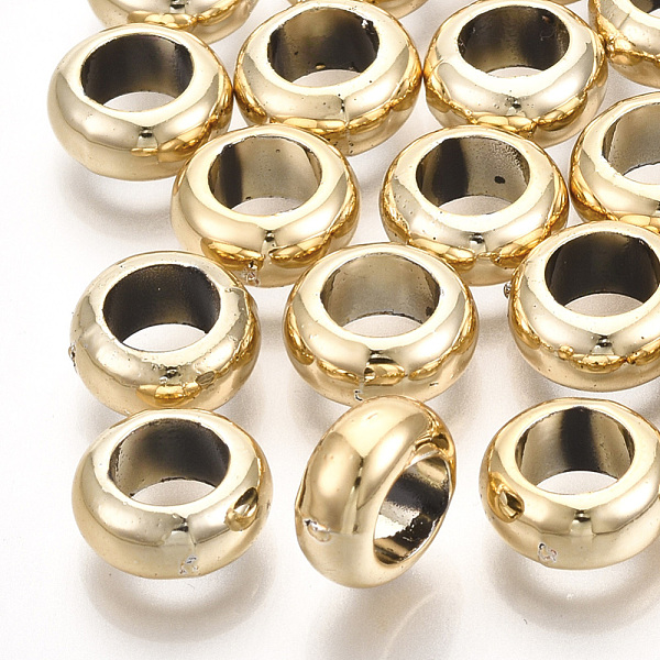 

PandaHall UV Plating ABS Plastic Beads, Rondelle, Golden Plated, 10x4.5mm, Hole: 6mm ABS Plastic Rondelle